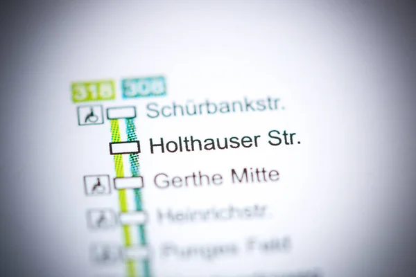 Holthauser Strasse Station. Bochum Metro map. — Stockfoto
