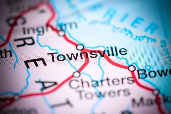 Townsville. Australia on a map — Stock Photo, Image