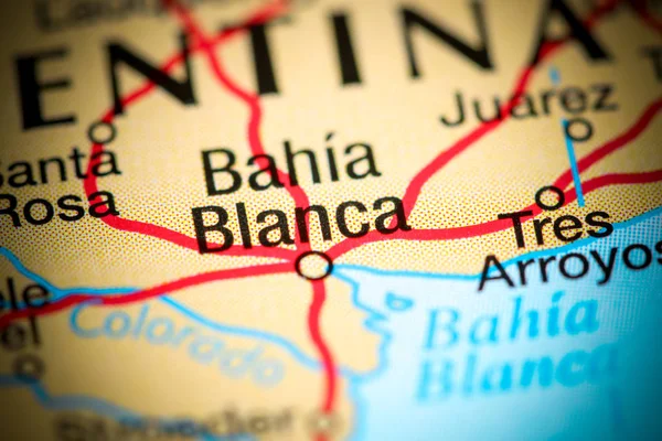 Bahía Blanca. Argentina en un mapa — Foto de Stock