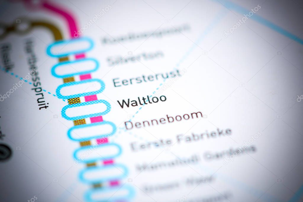 Waltlo Station. Johannesburg Metro map.