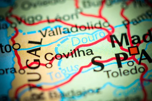 Covilha. Portugal  on a map