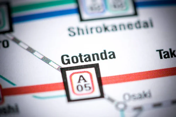 Gotanda Station. Tokyo Metro map. — Stock Photo, Image