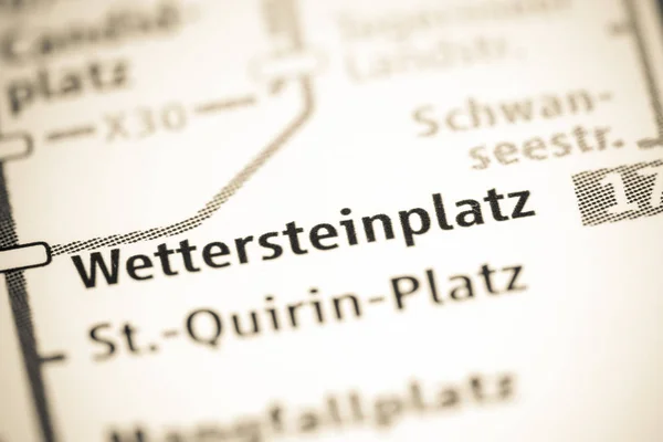 Wettersteinplatz Állomás. München metrótérkép. — Stock Fotó