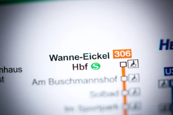 Wanne Eickel Hbf Station. Karta över Bochums tunnelbana. — Stockfoto