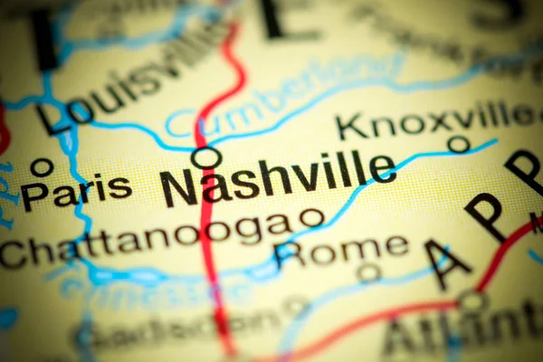 Nashville, Tennessee. USA on a map — 스톡 사진