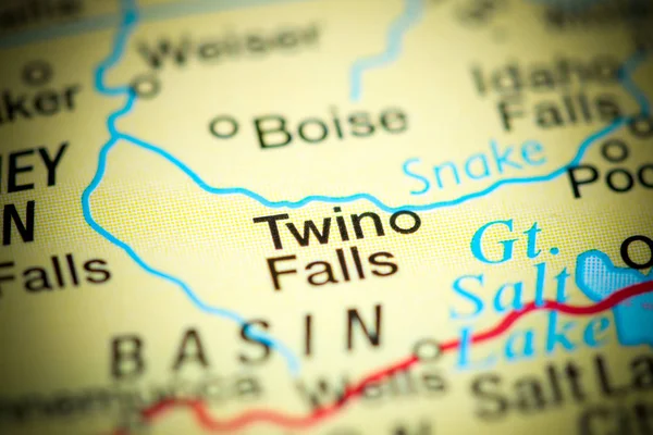 Twin Falls. USA on a map