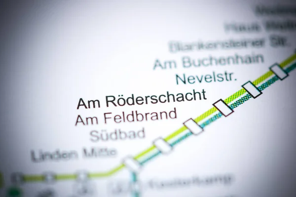 我是Roderschacht车站 Bochum Metro map. — 图库照片