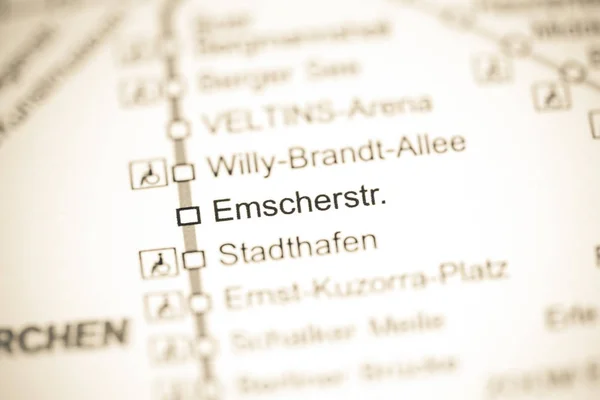 Ermscherstrasse车站 Bochum Metro map. — 图库照片