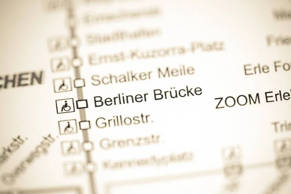 Berliner Brucke Állomás. Bochum metrótérkép. — Stock Fotó
