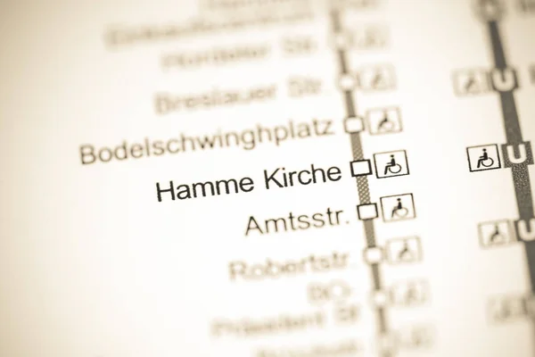 Hamme Kirche Station. Karta över Bochums tunnelbana. — Stockfoto