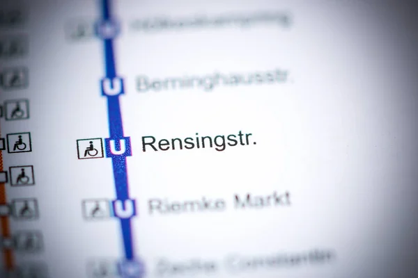 Rensingstrasse station. Karta över Bochums tunnelbana. — Stockfoto