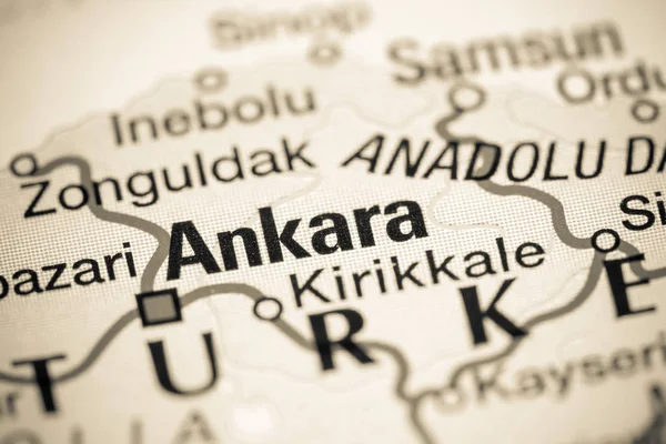 Άγκυρα και Τουρκία στο χάρτη — Φωτογραφία Αρχείου