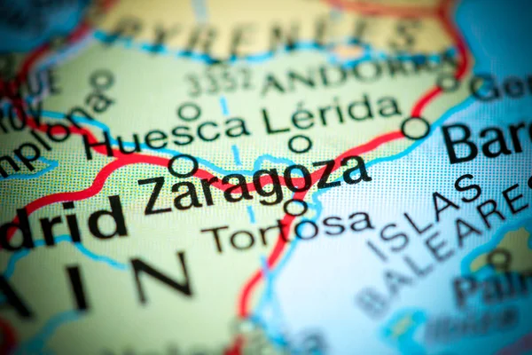 Zaragoza. España en un mapa — Foto de Stock