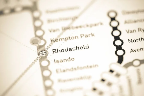 Rhodesfield İstasyonu. Johannesburg Metro Haritası. — Stok fotoğraf