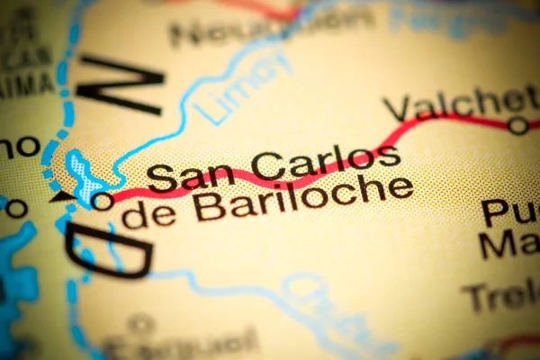 San Carlos de Bariloche. Argentina en un mapa — Foto de Stock