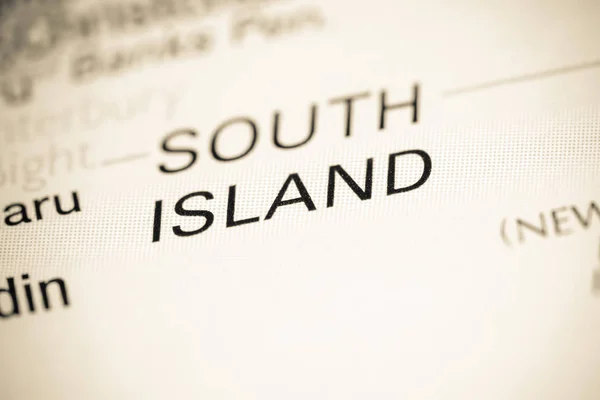 Südinsel. Neuseeland auf einer Karte — Stockfoto