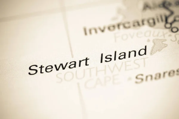 Tewart Island. Nueva Zelanda en un mapa — Foto de Stock