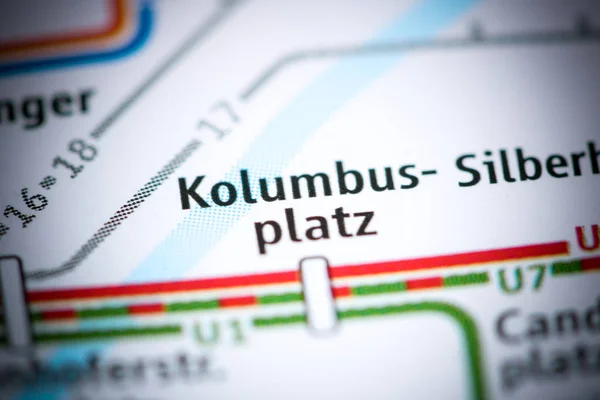 Kolumbus Pályaudvar. München metrótérkép. — Stock Fotó