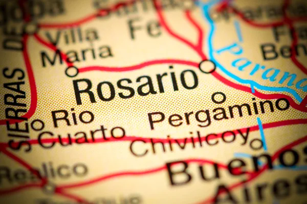 Rosario. Argentina sobre um mapa — Fotografia de Stock