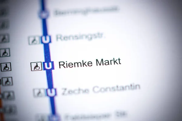 Riemke Markt-stationen. Karta över Bochums tunnelbana. — Stockfoto