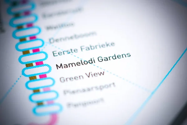 Mamelodi Gardens Állomás. Johannesburg metrótérkép. — Stock Fotó