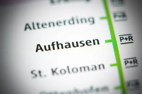 Aufhausen állomás. München metrótérkép. — Stock Fotó