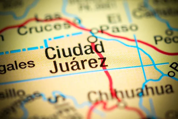 Ciudad Juarez. Mexico on a map — 스톡 사진