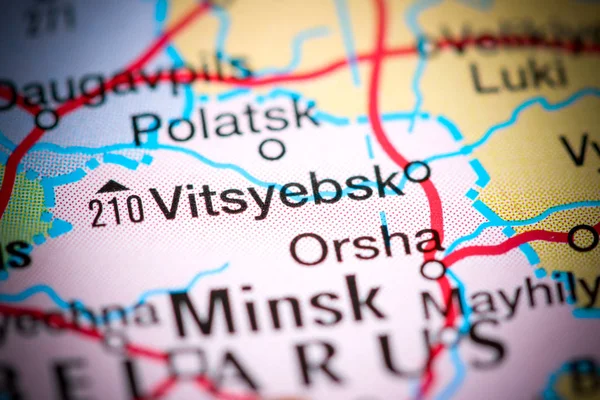 Vitsyebsk, Belarus on a map — Stock Photo, Image