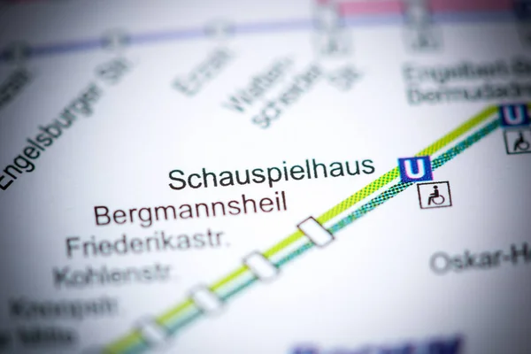 Schauspielhaus车站 Bochum Metro map. — 图库照片