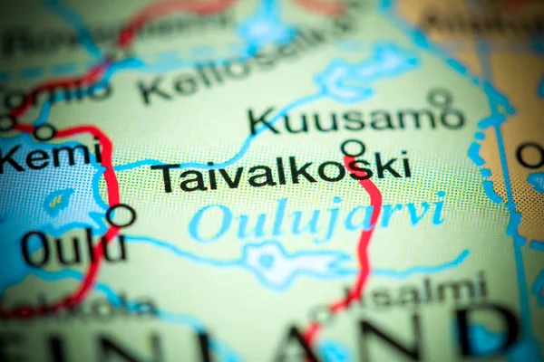 Taivalkoski. Finlandia en un mapa — Foto de Stock