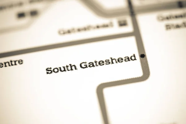 South Gateshead Station. Newcastle Metro map. — Stock Photo, Image