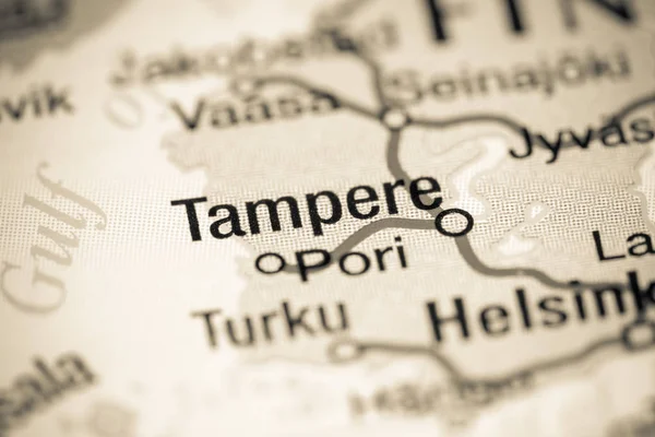Tampere. Finland on a map — Stock Photo, Image