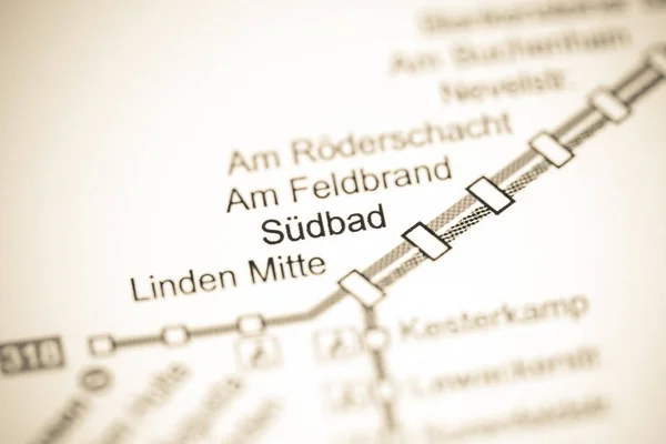 Sudbad车站 Bochum Metro map. — 图库照片