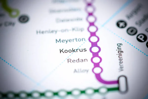Kookrus Station. Johannesburg Metro map.
