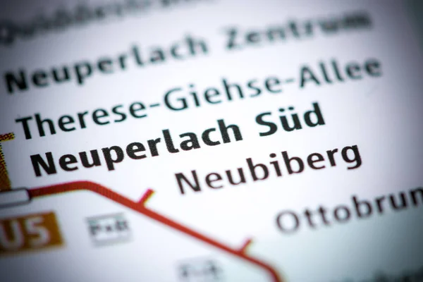 Neuperlach Sud Station. Munich Metro map. — 스톡 사진