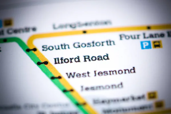 Ilford Road Station. Newcastle Metro map. — Stock Photo, Image