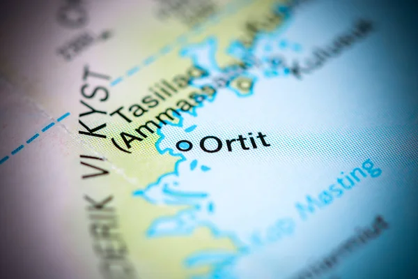 Ortit. Greenland on a map — Stock Photo, Image