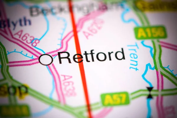 Retford. Reino Unido sobre um mapa — Fotografia de Stock