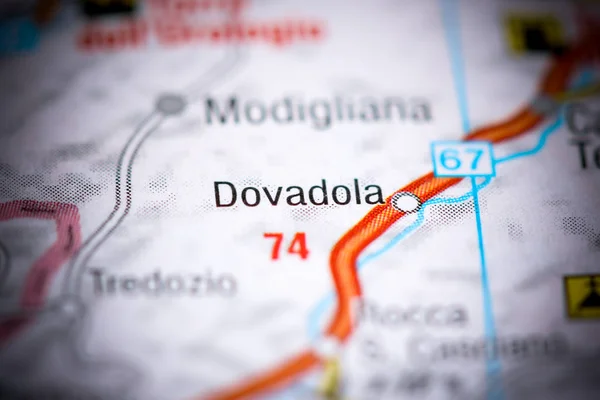 Dovadola. Italie sur une carte — Photo