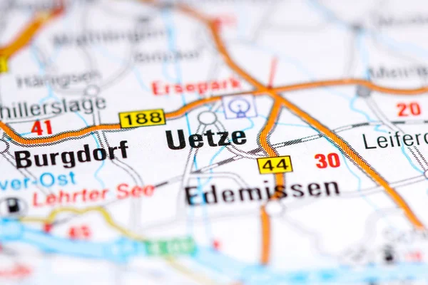 Uetze. Germany on a map