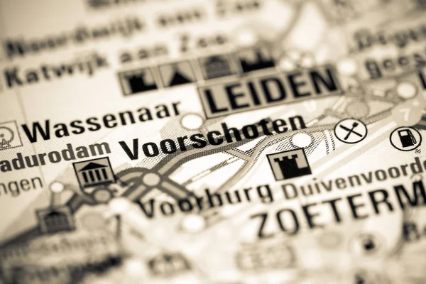 Voorschoten. Nederland op een kaart — Stockfoto