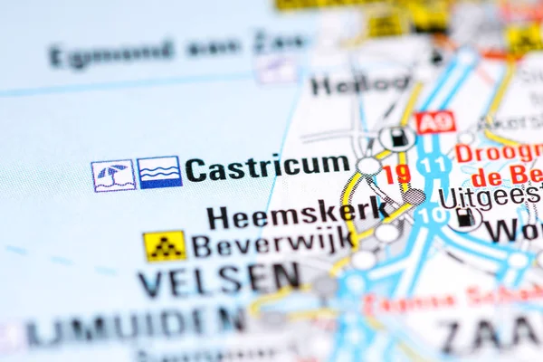 Een castricum. Nederland op een kaart — Stockfoto