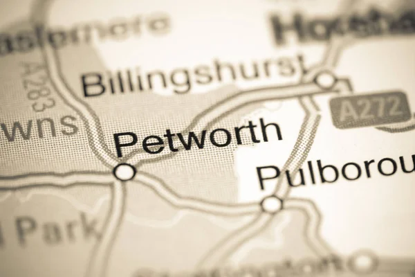 Petworth. Reino Unido sobre um mapa — Fotografia de Stock