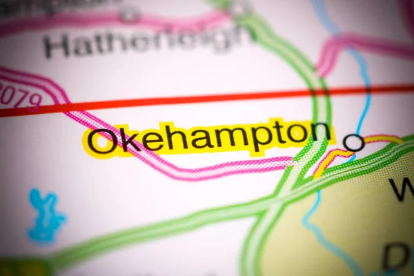 Okehampton. Regno Unito su una mappa — Foto Stock