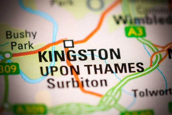 Kingston Thames 'de. Haritada Birleşik Krallık — Stok fotoğraf