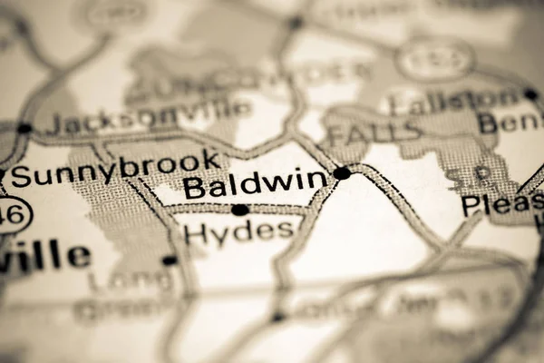 Baldwin. Nel Maryland. Stati Uniti su una mappa — Foto Stock