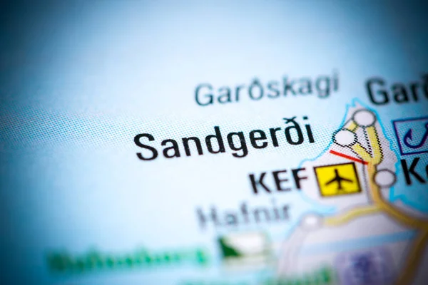 Sandgerdi. Islandia en un mapa — Foto de Stock