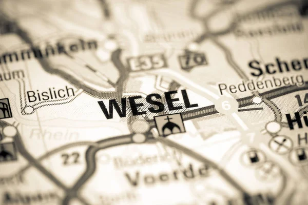 Wesel. Alemanha sobre um mapa — Fotografia de Stock