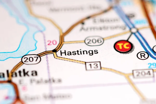 Hastings. Florida. USA on a map — 스톡 사진