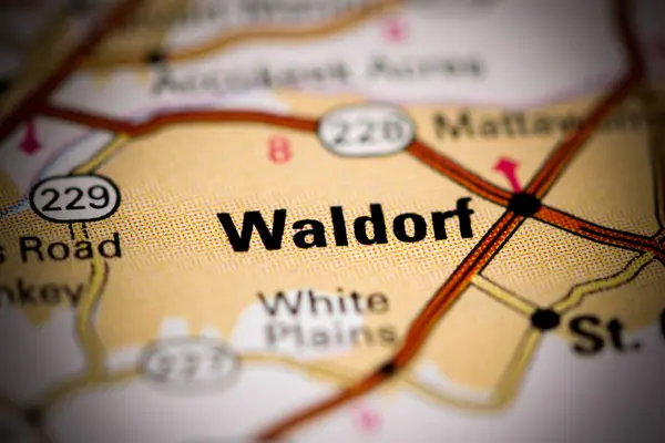 Waldorf. Maryland. Usa på en karta — Stockfoto